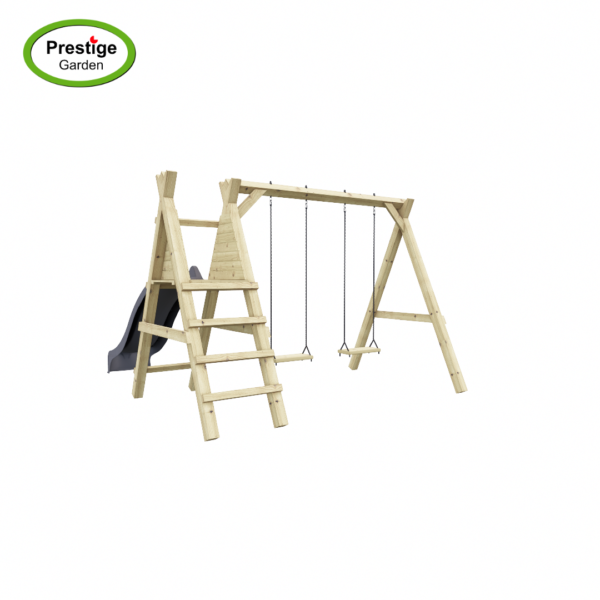 Prestige Garden premium swing dubbel + platform incl gratis glijbaan - Afbeelding 3