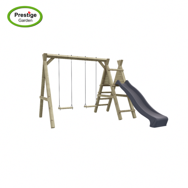 Prestige Garden premium swing dubbel + platform incl gratis glijbaan