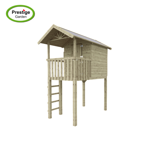 Houten speelhuis Treehut met aanbouwschommel (dubbel) - Prestige Garden - Afbeelding 6