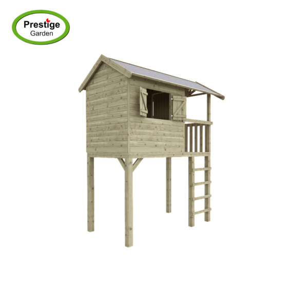 Houten speelhuis Treehut met aanbouwschommel (dubbel) - Prestige Garden - Afbeelding 4