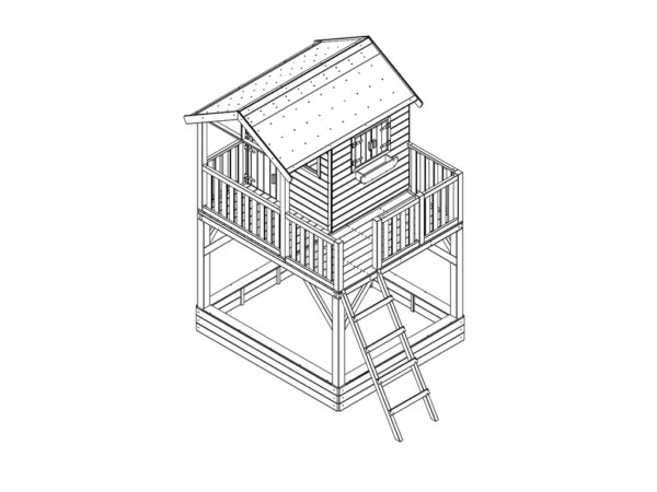 Houten speelhuis Funny XXL met zandbak - Prestige garden