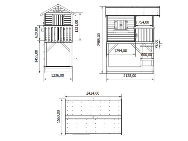 Houten speelhuis Treehut met zandbak - Prestige Garden