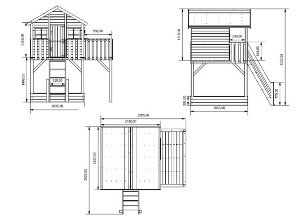 Houten speelhuis Big house XL - Prestige Garden