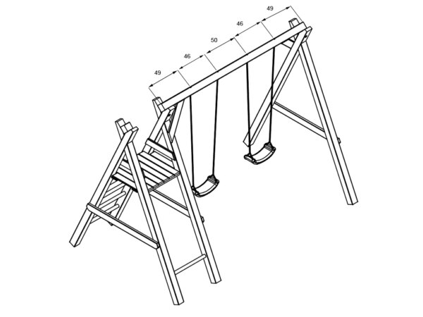 Prestige Garden premium swing dubbel + platform incl gratis glijbaan