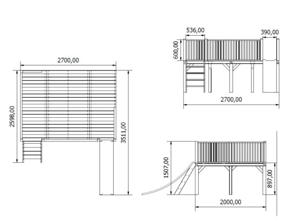 Houten speelhuis Butterfly XL - Prestige Garden