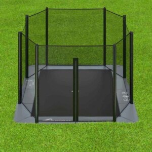 Akrobat Orbit Flat to the ground Trampoline 305x183 Antraciet - Incl. Veiligheidsnet