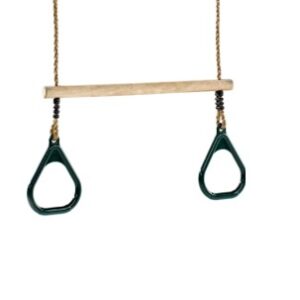 Houten Ringtrapeze met kunststof ringen - Groen