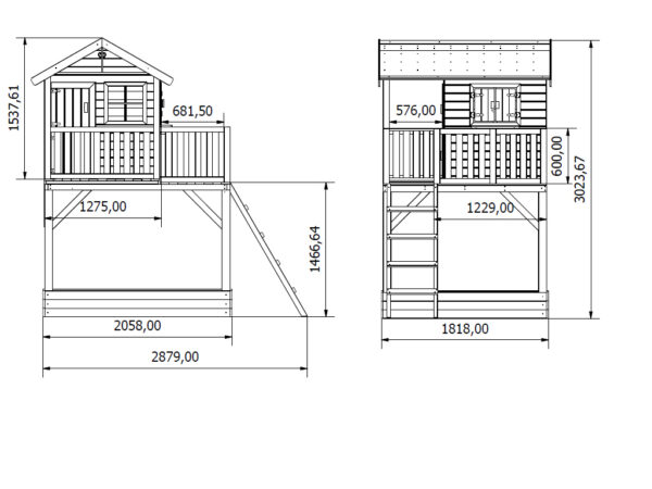 Houten speelhuis Funny XXL met zandbak - Prestige garden