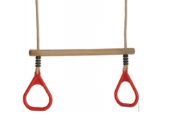 Houten Ringtrapeze met kunststof ringen - Rood