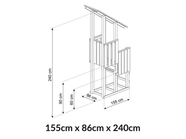 Houten speeltoren Piraat incl 2 glijbanen - Prestige Garden