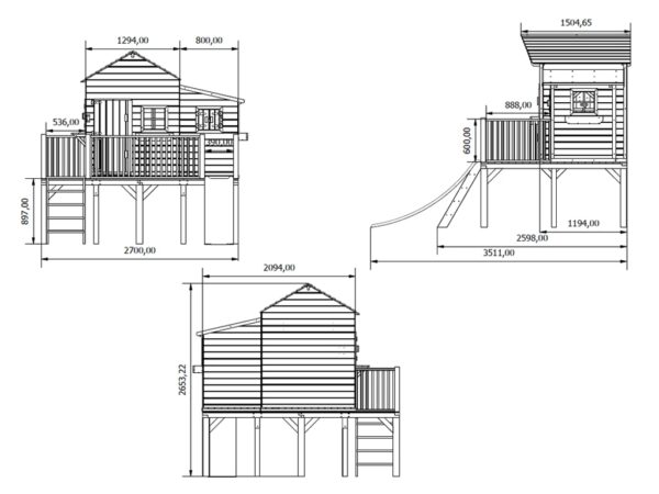 Houten speelhuis Butterfly XL - Prestige Garden