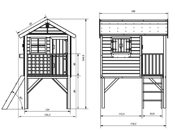 Houten speelhuis Funny XL - Prestige Garden