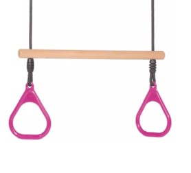 Houten Ringtrapeze met kunststof ringen - Paars