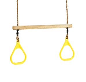 Houten Ringtrapeze met kunststof ringen - Geel