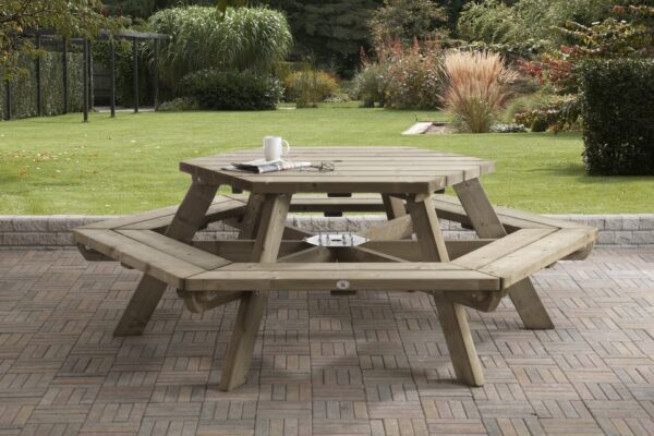 Picknicktafel Zeshoek 225cm