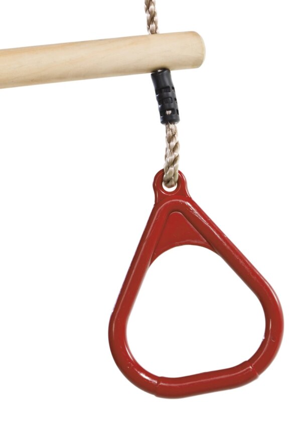 Houten Ringtrapeze met kunststof ringen - Rood